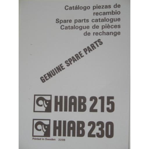 Hiab 215/230 Parts Manual