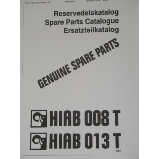 Hiab 008T Parts Manual