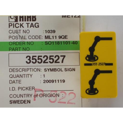 H3552527 Slew Function Yellow Decal