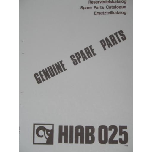 Hiab 025 Parts Manual